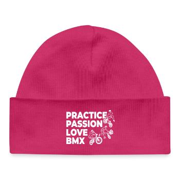 Funny BMX slogan - Baby Organic Beanie - hot pink - Front