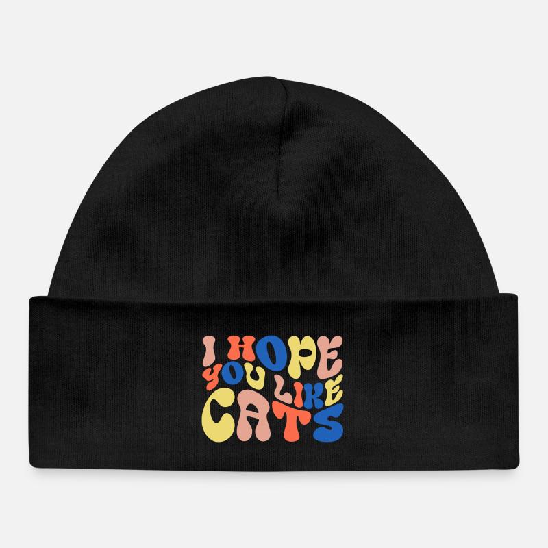 J’espère que vous aimez les chats - Bonnet bébé bio - noir