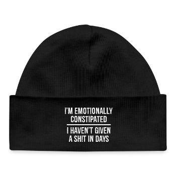 I'm emotionally constipated funny shirt - Baby Organic Beanie - black - Front