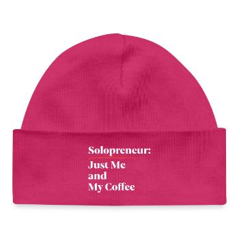 Solopreneur Vibes: Just Me & My Coffee [Weiß] - Baby Organic Mütze - hot Pink - Vorne