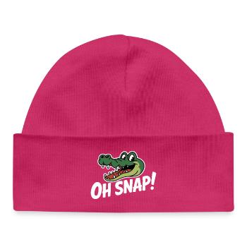 Oh Snap Alligator Karikatur - Baby Organic Mütze - hot Pink - Vorne