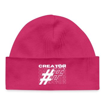 Créateur Hashtag Typographie - Bonnet bébé bio - hot pink - Devant