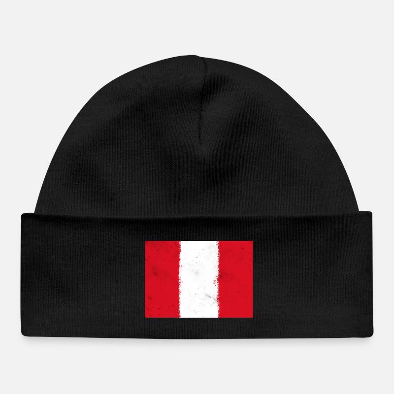 Drapeau du Pérou - Bonnet bébé bio - noir