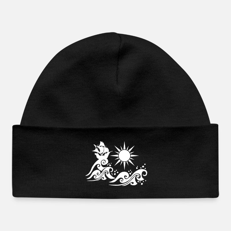 Galion blanc - Bonnet bébé bio - noir