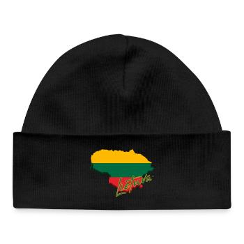 Map of Lithuania, flag of Lithuania - Baby Organic Beanie - black - Front