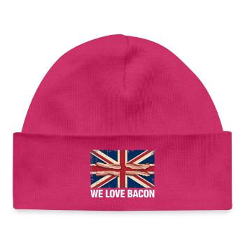 We Love Bacon UK Meme - Baby Organic Beanie - hot pink - Front