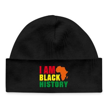 Je suis l'histoire des Noirs - Bonnet bébé bio - noir - Devant