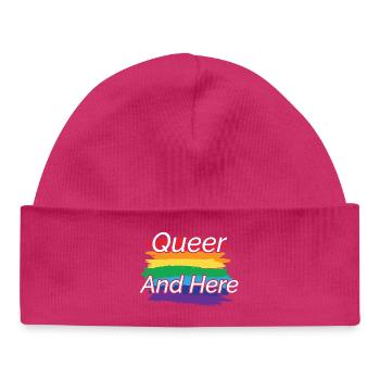 Queer Pride Rainbow Design - Baby Organic Beanie - hot pink - Front