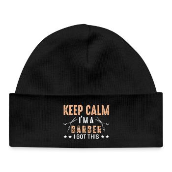 Barber keep calm - Baby Organic Beanie - black - Front