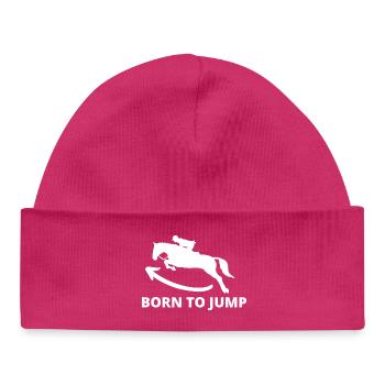 Dynamischer Springende Hengst - Baby Organic Mütze - hot Pink - Vorne