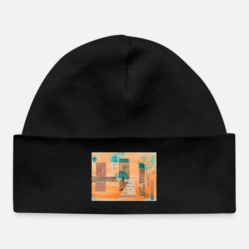 collage - Baby Organic Beanie - black