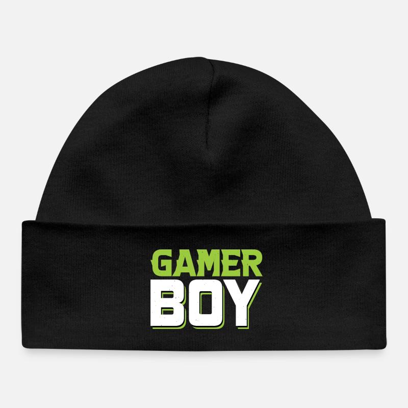 Garçon joueur - Bonnet bébé bio - noir