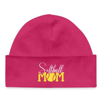 Softball Mama Emblem - Baby Organic Mütze - hot Pink - Vorne