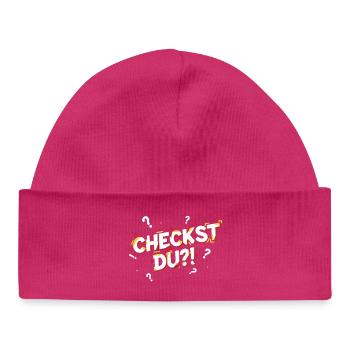 Vérifiez-vous ?! - Mot de jeunesse amusant / langage de jeunesse - Bonnet bébé bio - hot pink - Devant