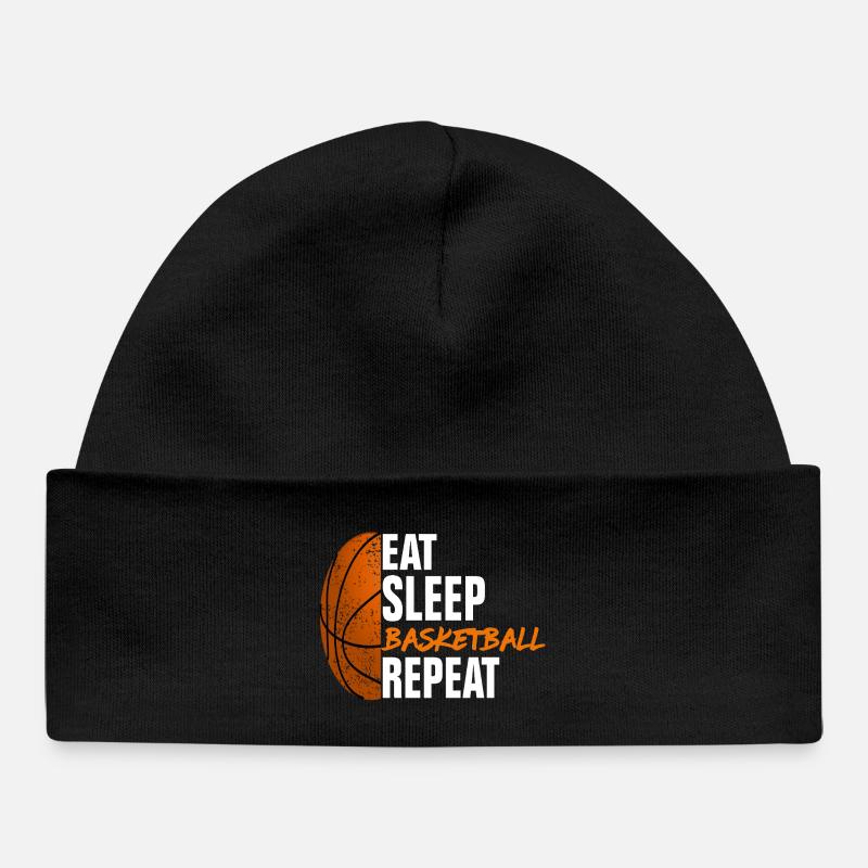 Eat Sleep Basketball Repeat - Bonnet bébé bio - noir