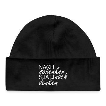nachschenken statt nachdenken - Baby Organic Mütze - Schwarz - Vorne