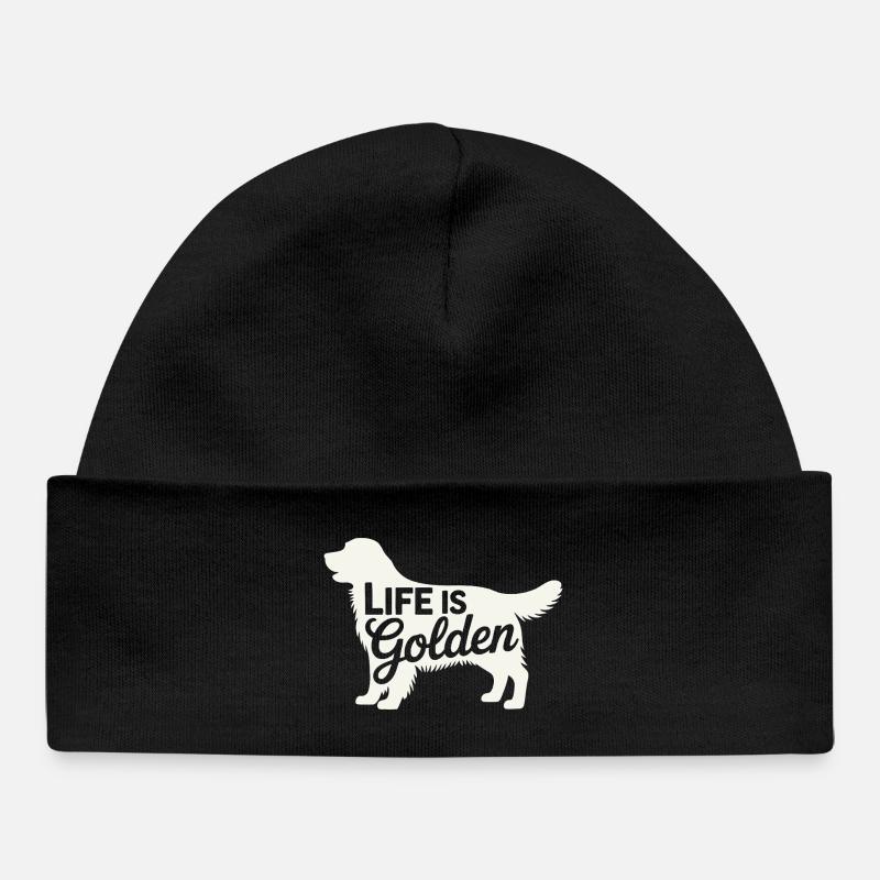 La vie est Golden Retriever - Bonnet bébé bio - noir