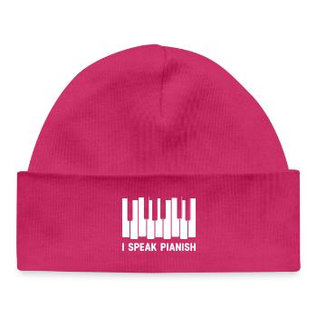 Ich spreche Pianisch - Baby Organic Mütze - hot Pink - Vorne