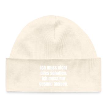 Restez en bonne santé - Citation motivationnelle - Bonnet bébé bio - noir - Devant