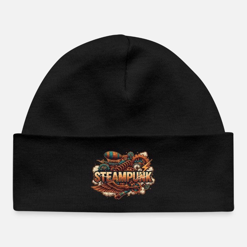 Esthétique du Steampunk & Rétro-futurisme - Bonnet bébé bio - noir