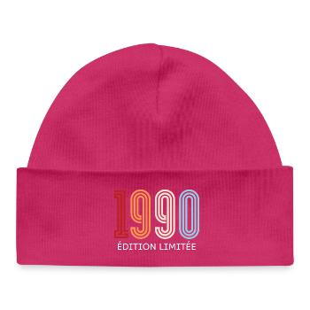 1990 Limited Edition Vintage - Baby Organic Beanie - hot pink - Front