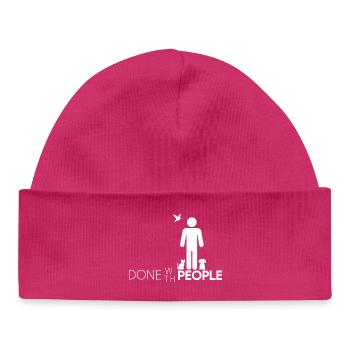 Fini avec les gens - Motif Fini avec les gens - Bonnet bébé bio - hot pink - Devant