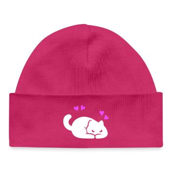 Amour des chats - Bonnet bébé bio - hot pink - Devant