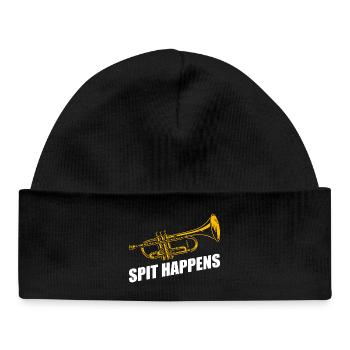 Spit happens trumpet player - Baby Organic Beanie - black - Front
