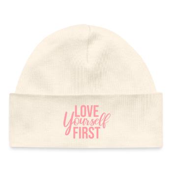 Love Yourself First Self-Love Self-Care - Baby Organic Beanie - black - Front