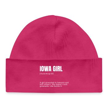Iowa Girl Self-Determined Power - Baby Organic Beanie - hot pink - Front