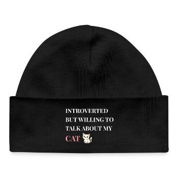 Introverti mais prêt à parler de mon chat - Bonnet bébé bio - noir - Devant