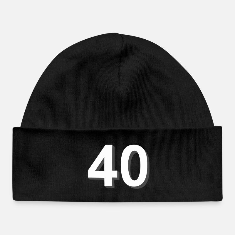 40, chiffres, anniversaire - Bonnet bébé bio - noir