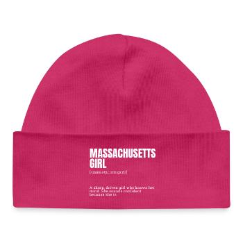 Massachusetts Girl: Confident Power - Baby Organic Beanie - hot pink - Front
