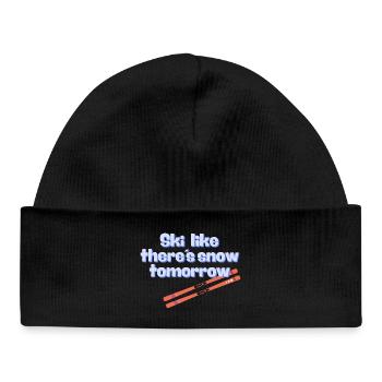 Skiez comme s’il neigeait demain - Bonnet bébé bio - noir - Devant