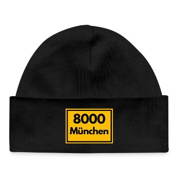 OLD POSTCODE POSTCODE RETRO 8000 MUNICH BAVARIA - Baby Organic Beanie - black - Front