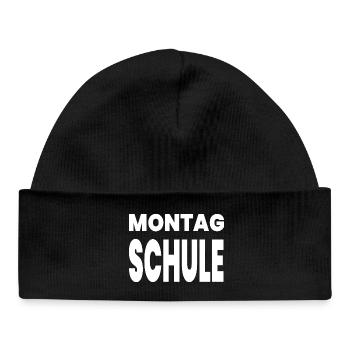 School - Baby Organic Beanie - black - Front