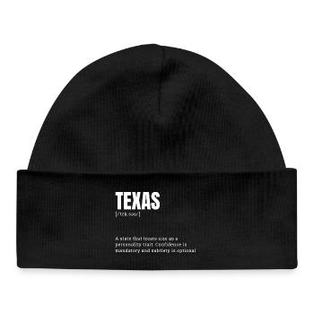 Texas Large Format Typography Humor - Baby Organic Beanie - black - Front