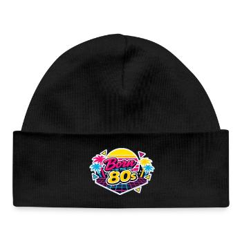 Born in the 80s Neon - Baby Organic Beanie - black - Front