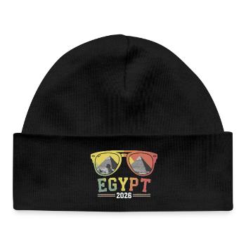 Egypt Vacation 2026 Pyramids - Baby Organic Beanie - black - Front