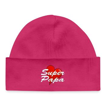 Super dad - Baby Organic Beanie - hot pink - Front