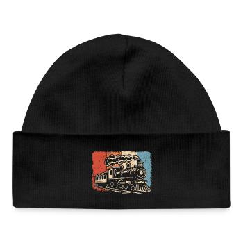 Locomotive à vapeur ferroviaire Locomotive modèle ferroviaire - Bonnet bébé bio - noir - Devant