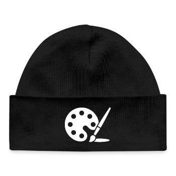 Painting, Color Palette, Brush, Art Icon - Baby Organic Beanie - black - Front