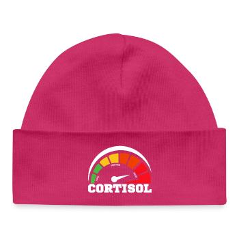 Funny Low cortisol Hilarious Stress Free Cortisol - Baby Organic Beanie - hot pink - Front