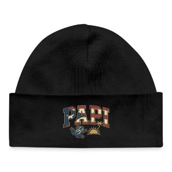Papi Puerto Rico Flag - Baby Organic Beanie - black - Front