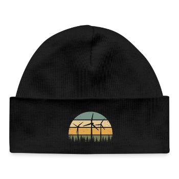Wind Power Wind Turbine Wind Energy Wind Turbines - Baby Organic Beanie - black - Front