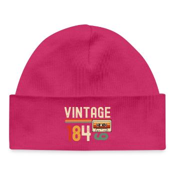 Vintage 1840's Retro Cassette - Baby Organic Beanie - hot pink - Front