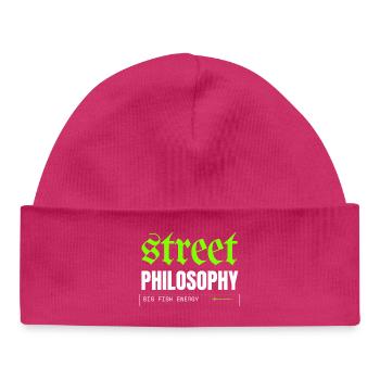 Philosophie Urbaine et Énergie Poisson - Bonnet bébé bio - hot pink - Devant