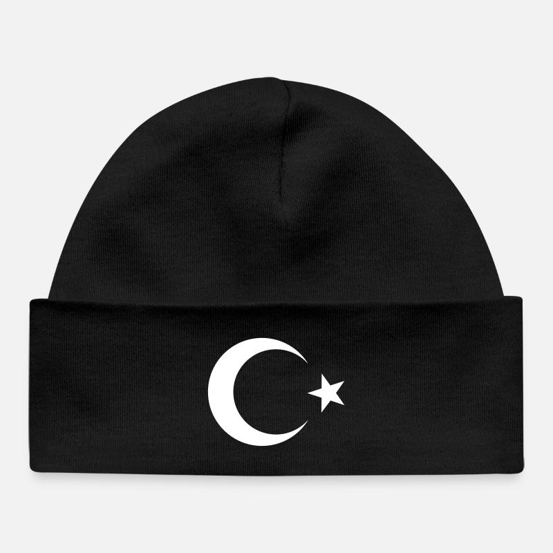 Drapeau turc noir - Bonnet bébé bio - noir
