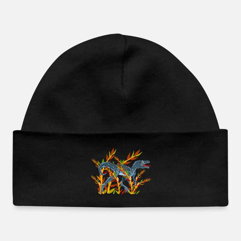 dinosaur - Baby Organic Beanie - black