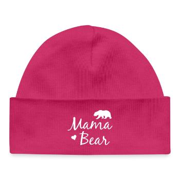 Mama Bär - Mama Bear - Baby Organic Mütze - hot Pink - Vorne